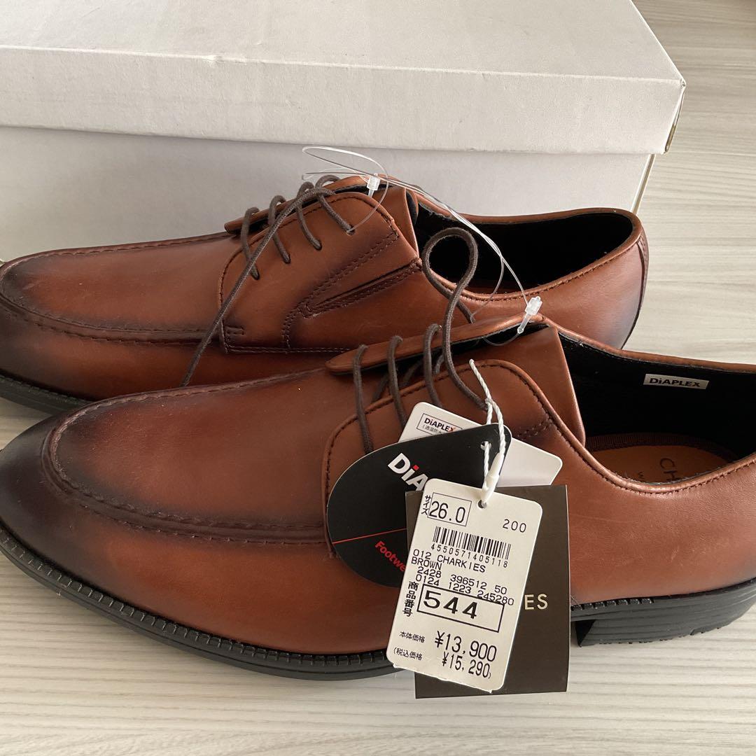 新品未使用⭐︎本革⭐︎CHARKIES★ブラウンレザー ドレスシューズ★15290円