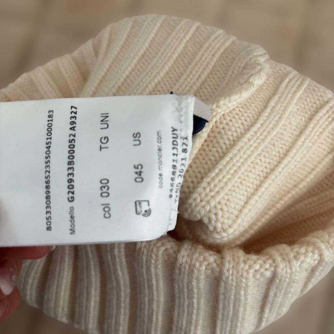 MONCLER アイボリー ニット帽