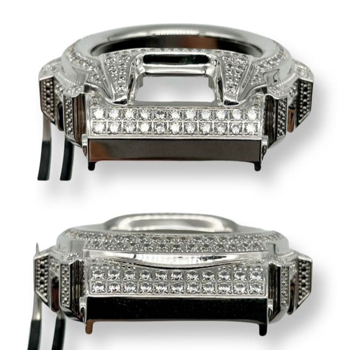 Iced-Out DW-6900用ベゼル CZシルバー