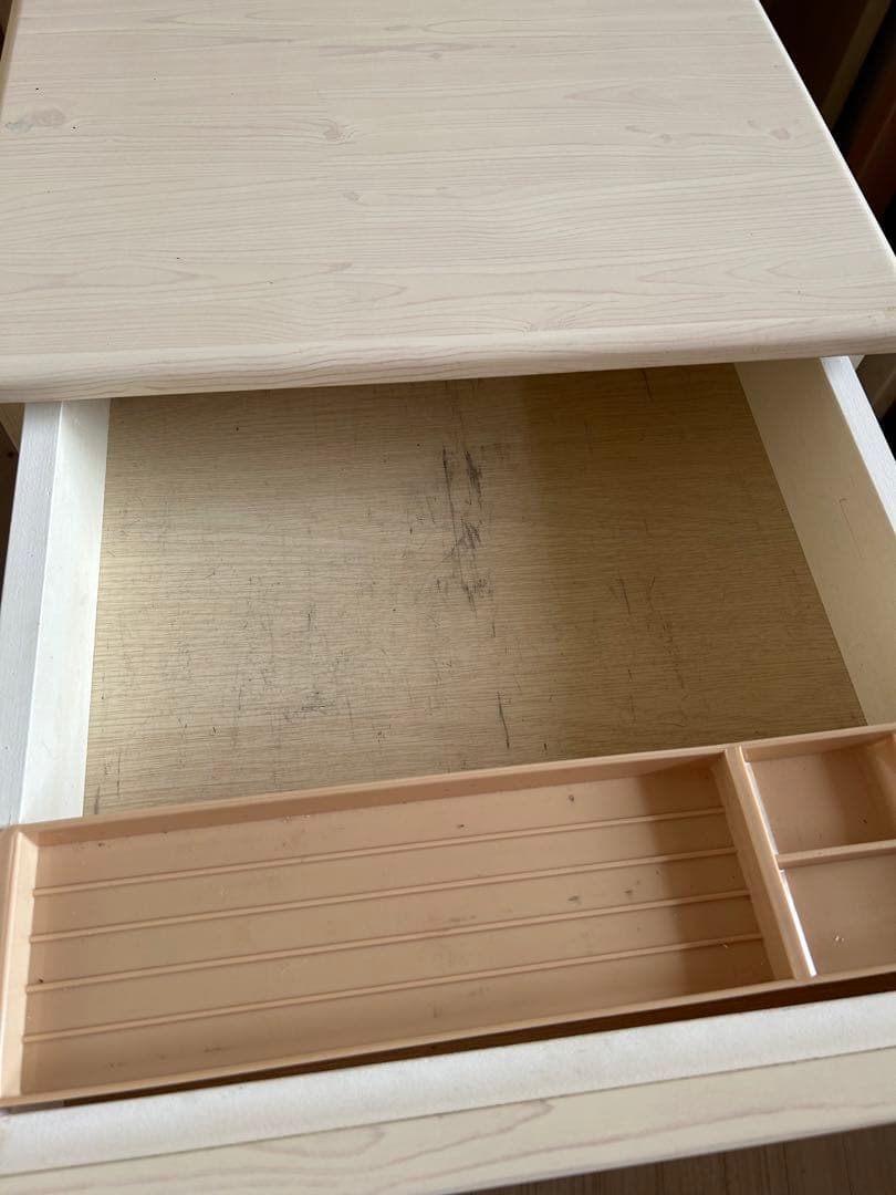 値段交渉可　直接引取限定　木製　学習机　デスク チェスト　チェア　椅子　ホワイト