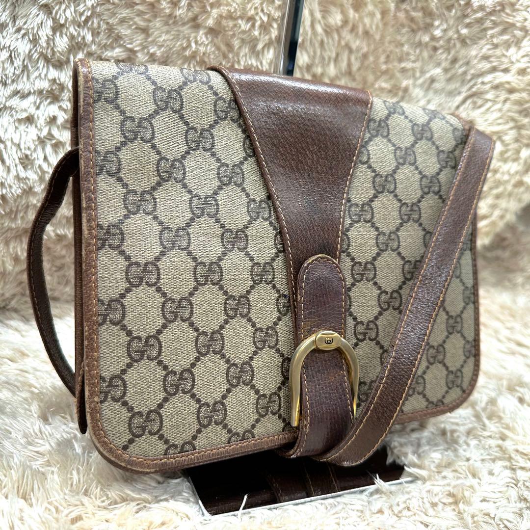 【美品】GUCCI GGパターン ショルダーバッグ スプリーム ブラウン