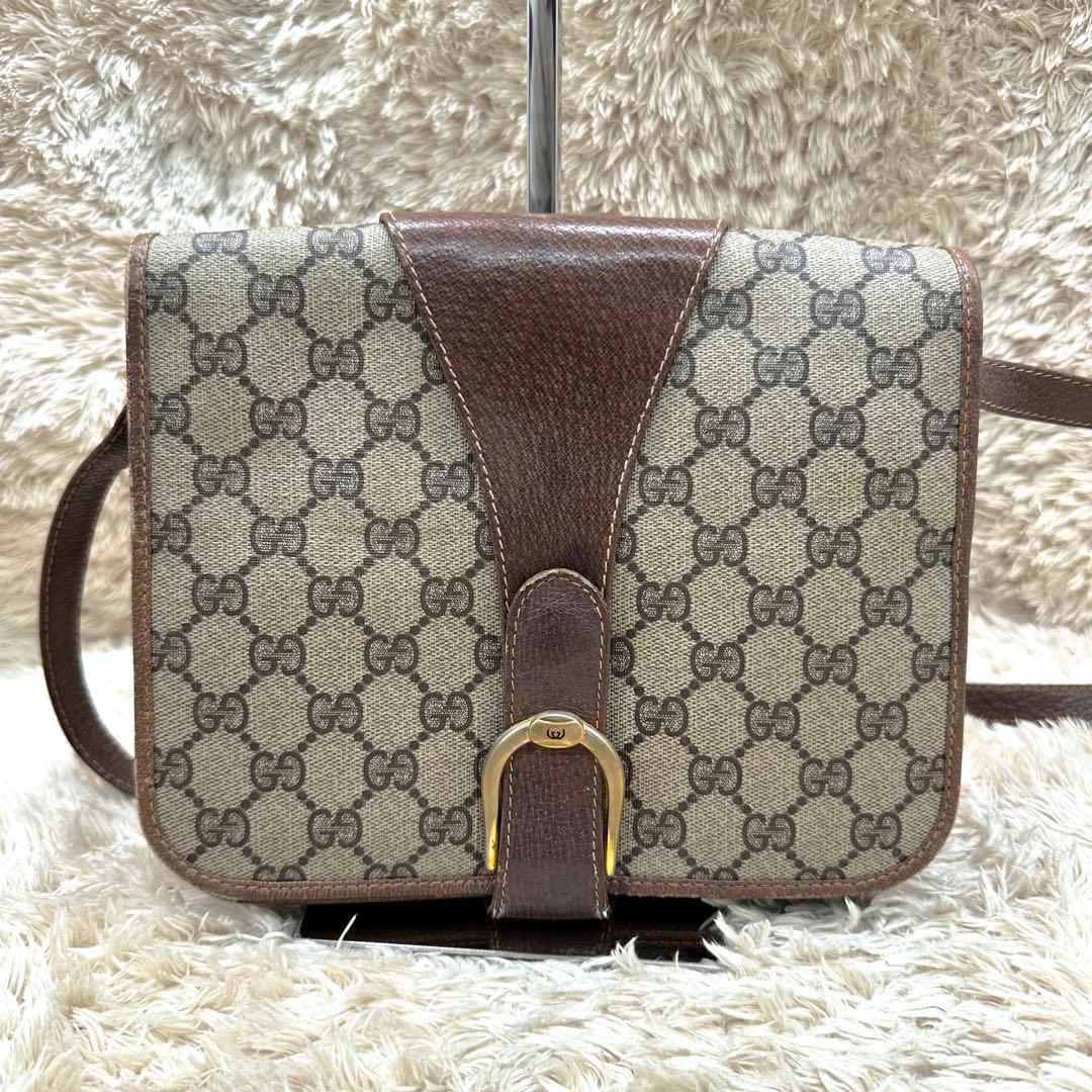 【美品】GUCCI GGパターン ショルダーバッグ スプリーム ブラウン