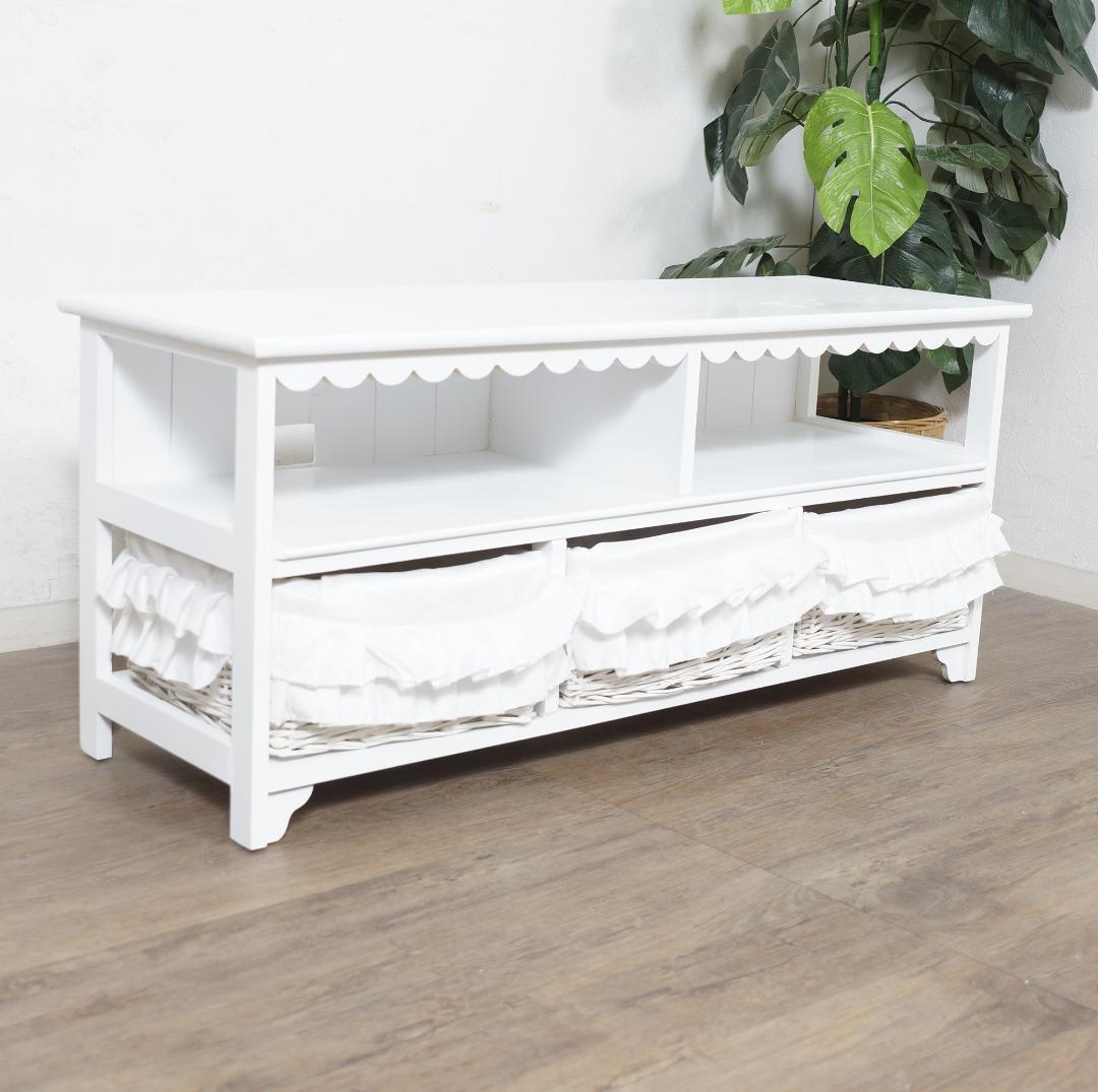 みーこ♡　　テレビボード　テレビ台　幅　100　バスケット3個