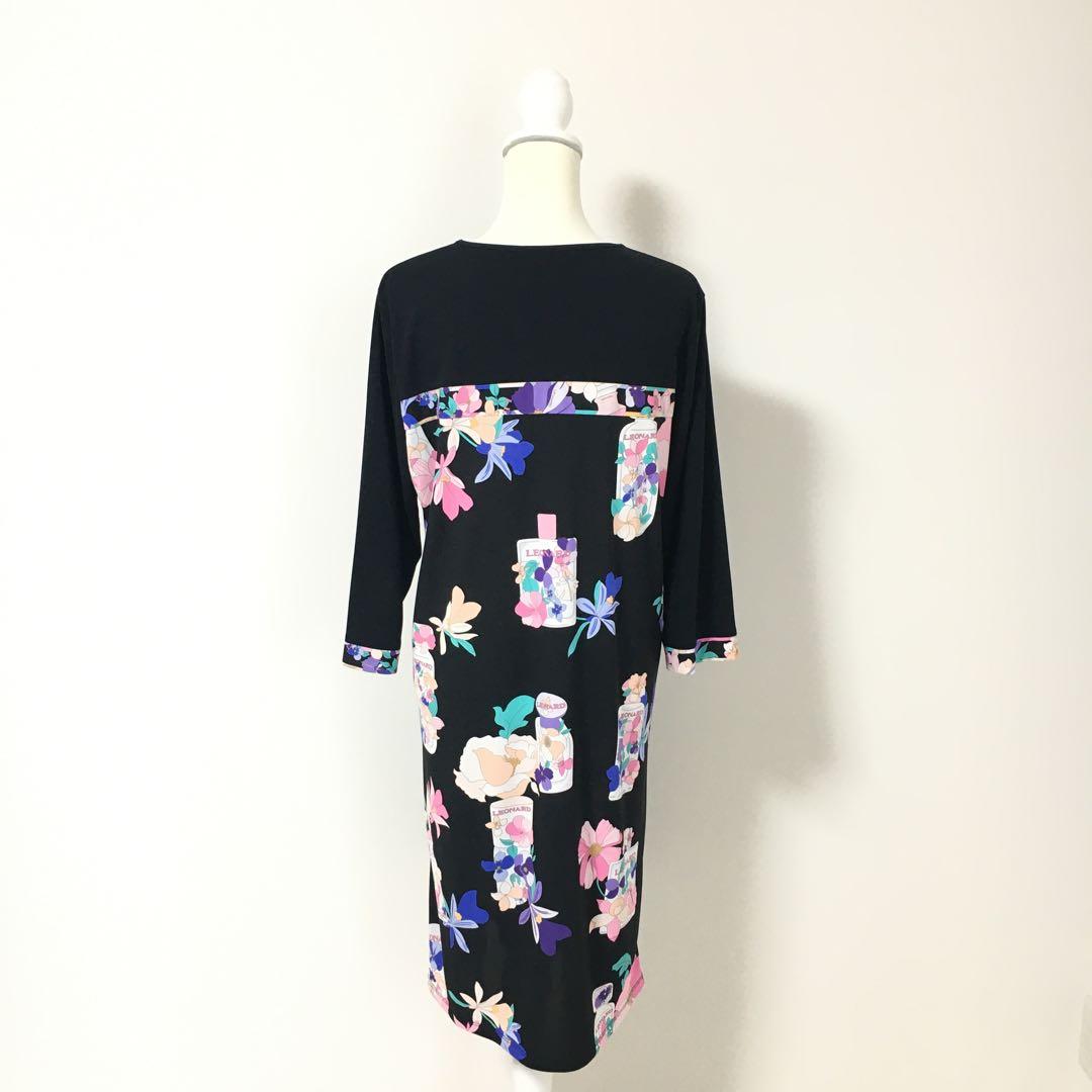 近年美品　LEONARD レオナール　ストレッチ　ワンピース　44