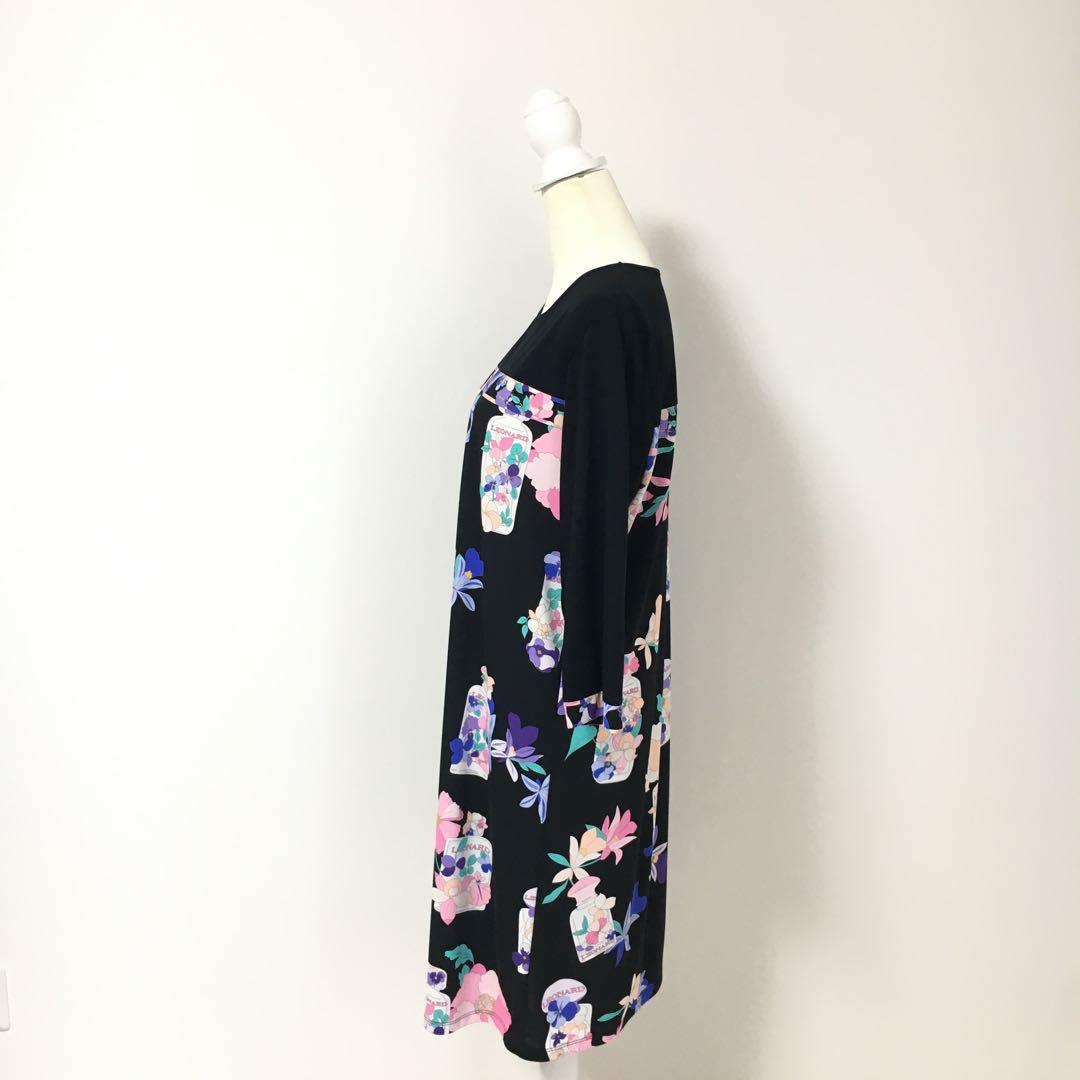 近年美品　LEONARD レオナール　ストレッチ　ワンピース　44