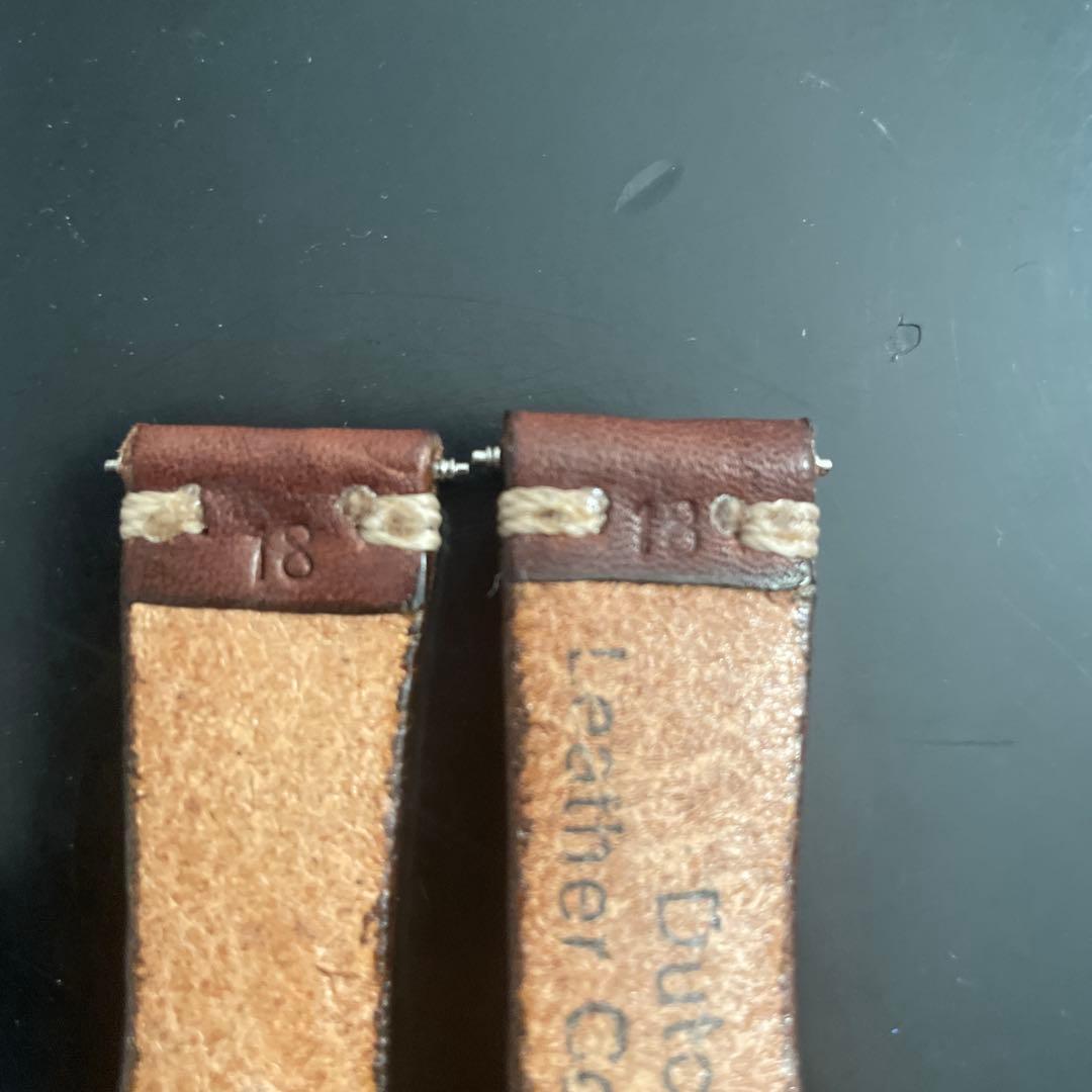 Dutch Leather Company ウォッチベルト18ミリ　ブラウン新品