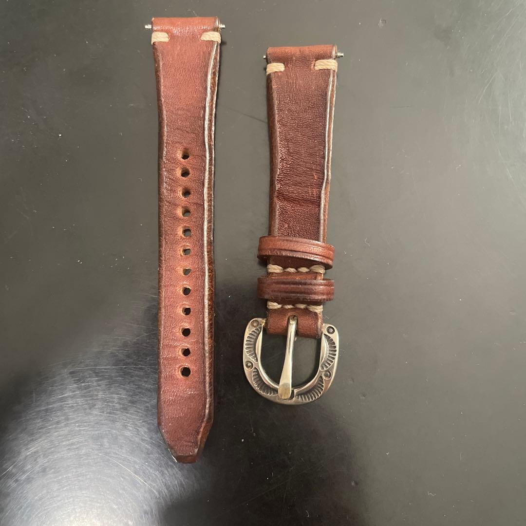 Dutch Leather Company ウォッチベルト18ミリ　ブラウン新品