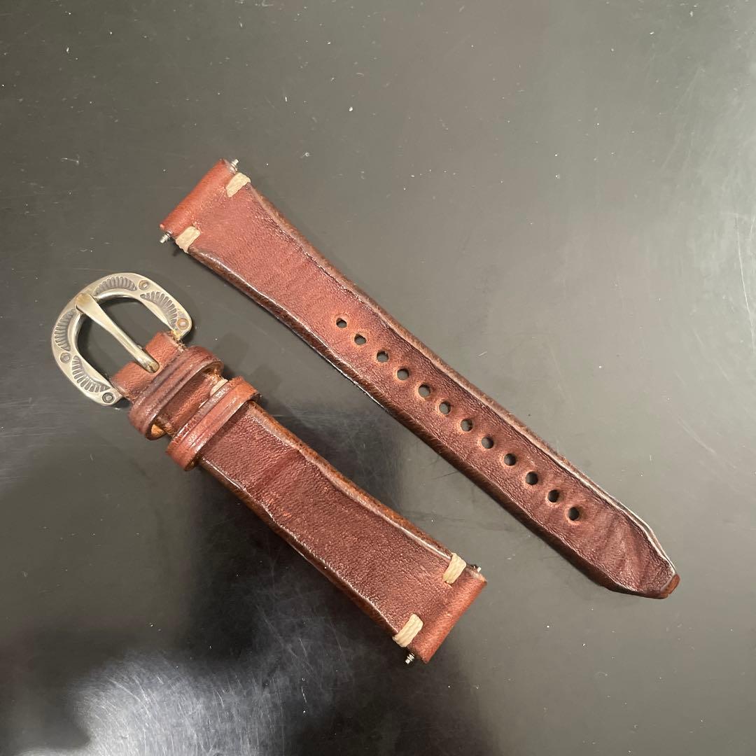 Dutch Leather Company ウォッチベルト18ミリ　ブラウン新品