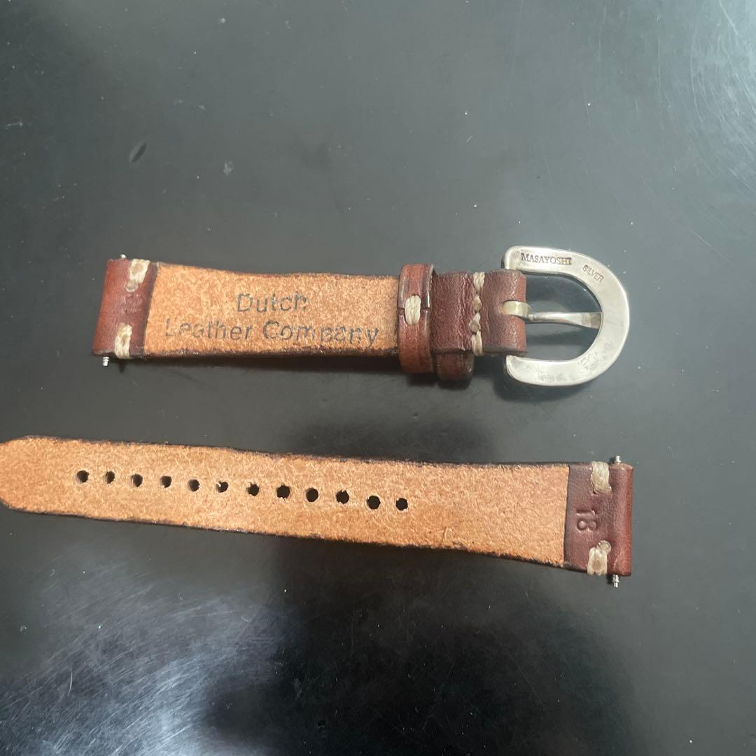 Dutch Leather Company ウォッチベルト18ミリ　ブラウン新品