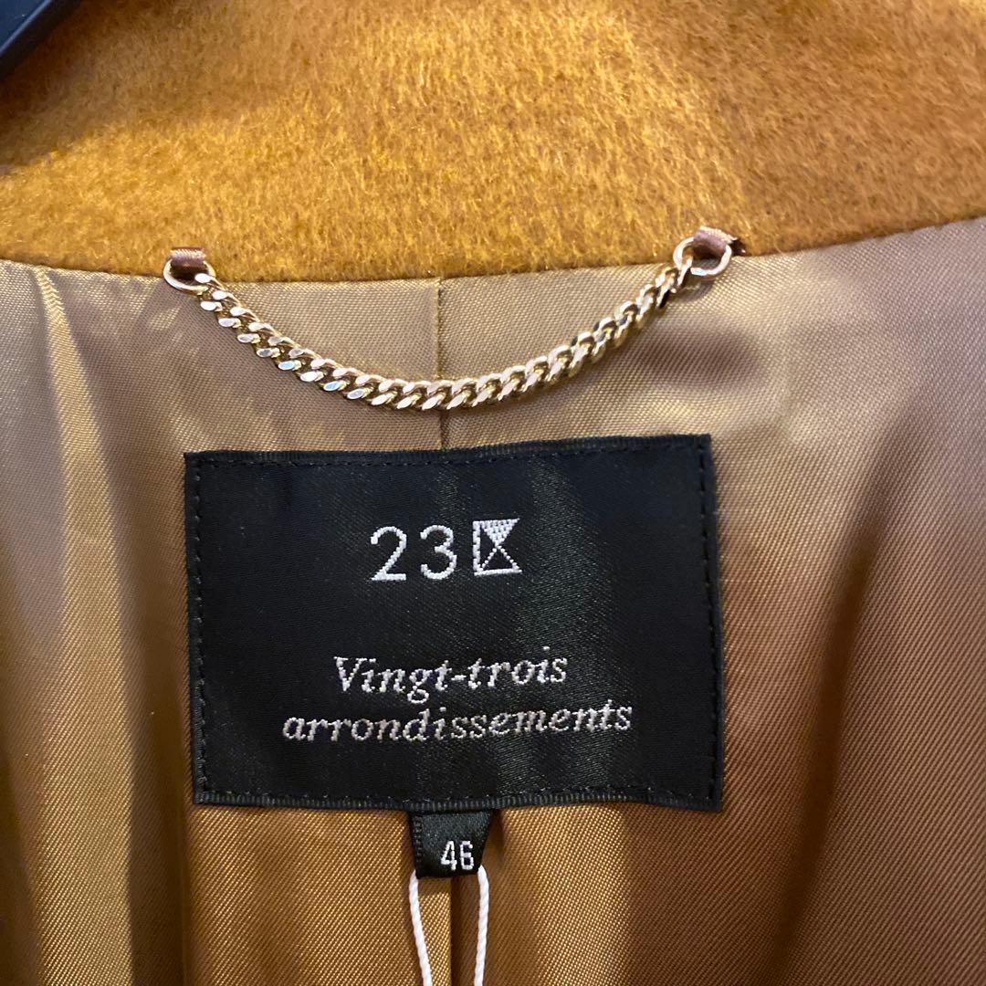 R*k様 23区 ダブルブレストコート 46 マスタード新品大きいサイズオンワー