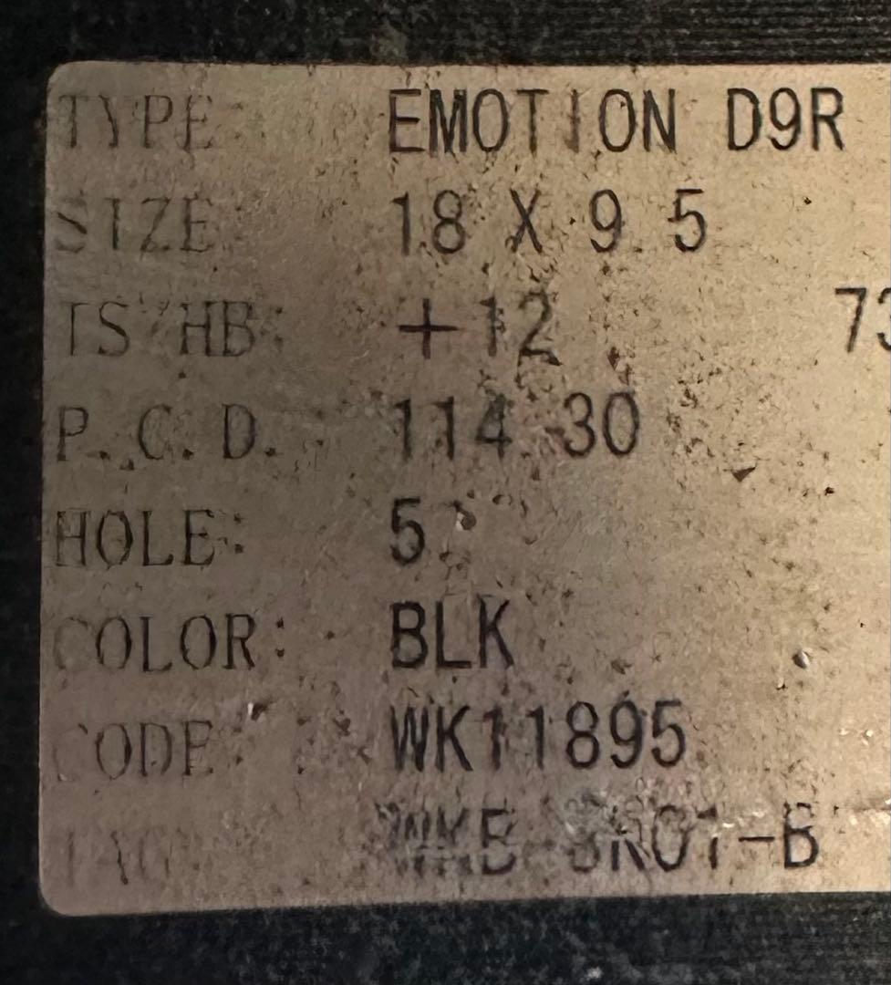 WORK EMOTION D9R 18×9.5J 5H 114.3 ＋12