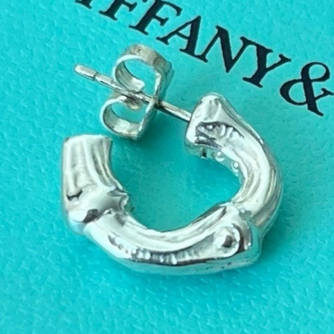 美品　オールドティファニー 片耳 バンブー フープ ピアス Tiffany S