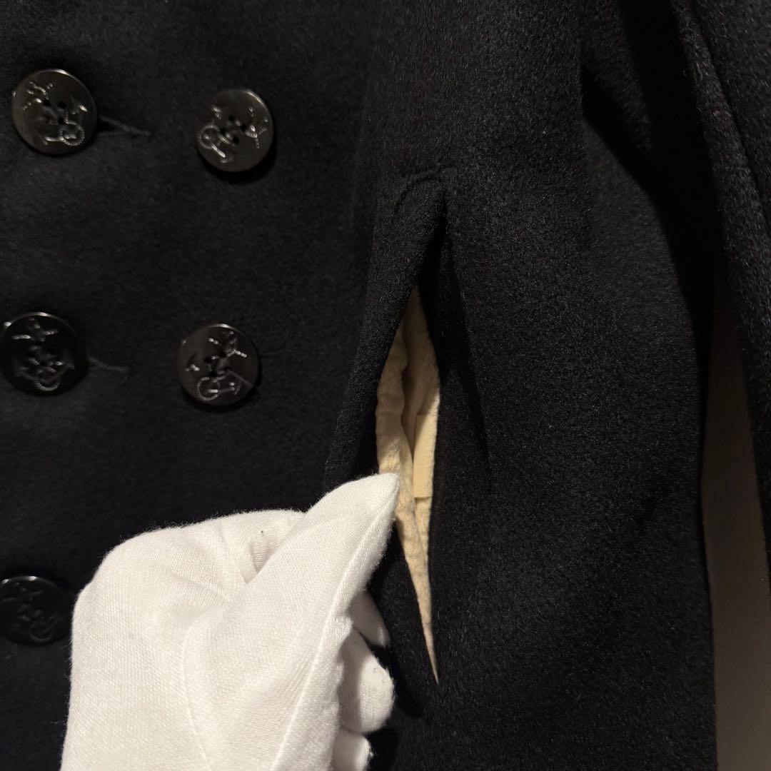 人気‼️Schott Pコートショット USA製 M 黒 ウール キルティング