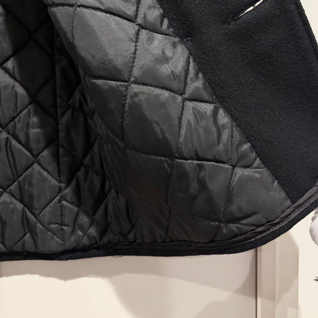 人気‼️Schott Pコートショット USA製 M 黒 ウール キルティング