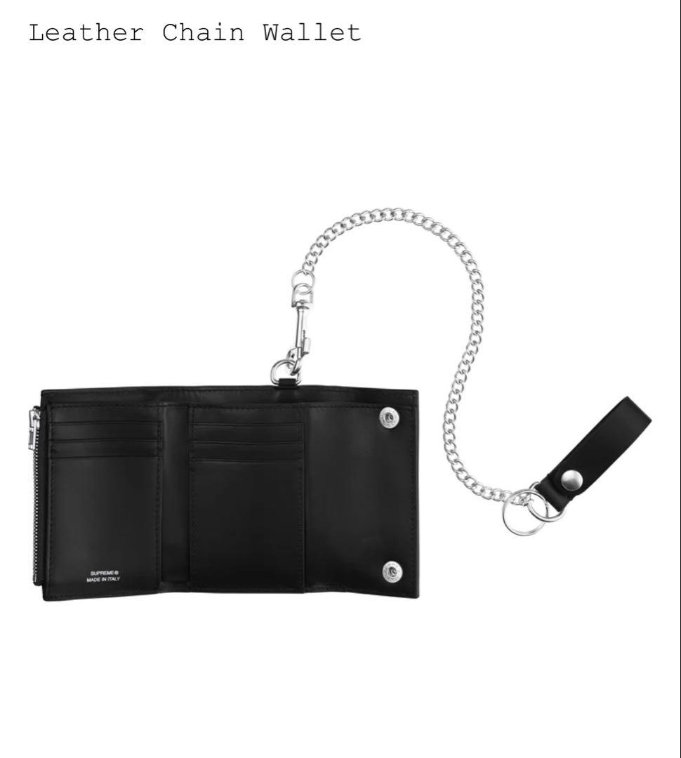 小物 Supreme Leather Chain Wallet black