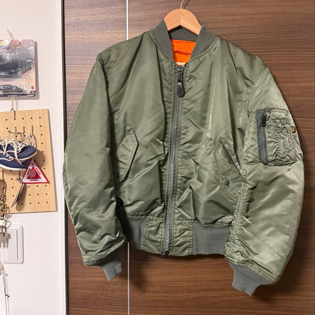 90s Alpha MA-1 フライトジャケット Sサイズ カーキ