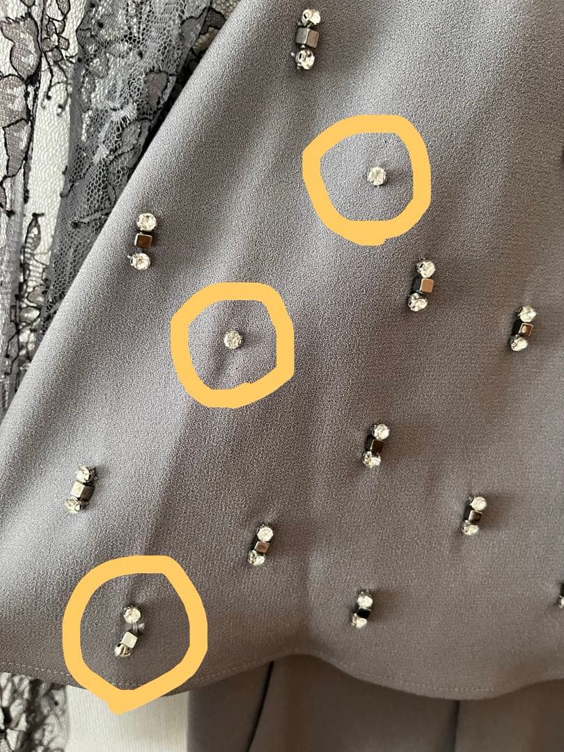 ダイアグラム　オールインワンドレス　刺繍ワイドサロペット　グレー　Diagram