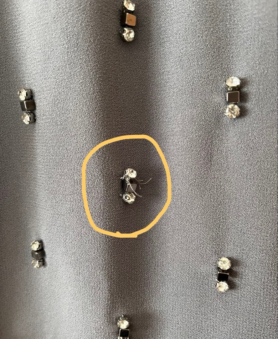 ダイアグラム　オールインワンドレス　刺繍ワイドサロペット　グレー　Diagram