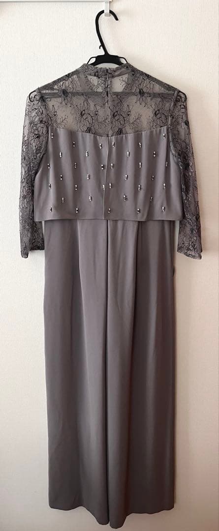 ダイアグラム　オールインワンドレス　刺繍ワイドサロペット　グレー　Diagram