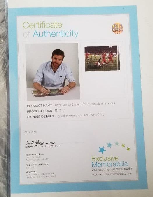 シャビ・アロンソ　直筆サイン　フォトグラフ　サイン　写真　シャビエル・アロンソ