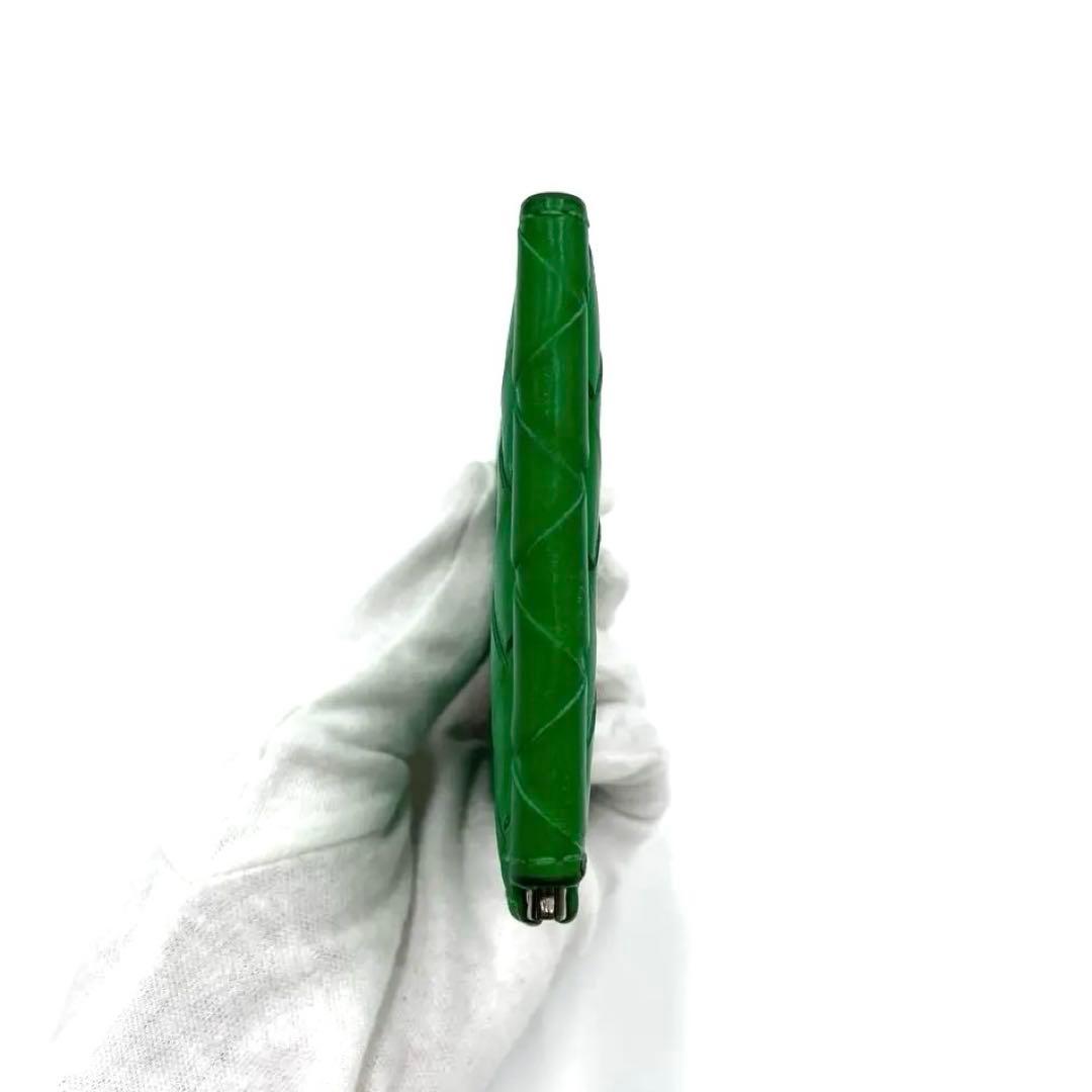 【希少色】ボッテガヴェネタ マネークリップ マキシイントレチャート 緑