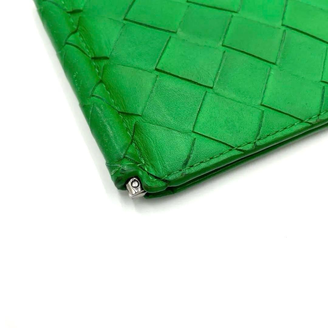 【希少色】ボッテガヴェネタ マネークリップ マキシイントレチャート 緑