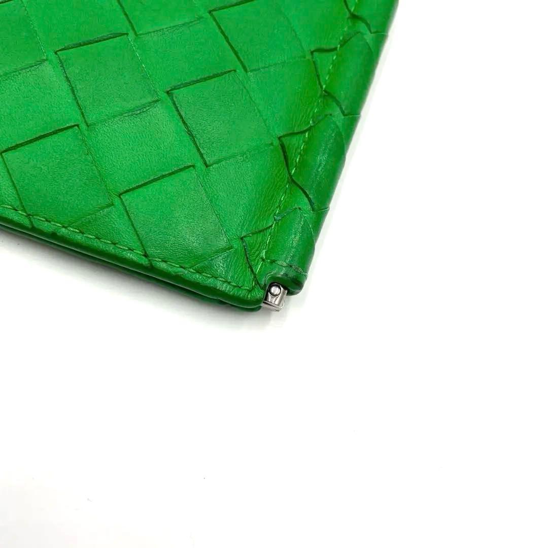 【希少色】ボッテガヴェネタ マネークリップ マキシイントレチャート 緑