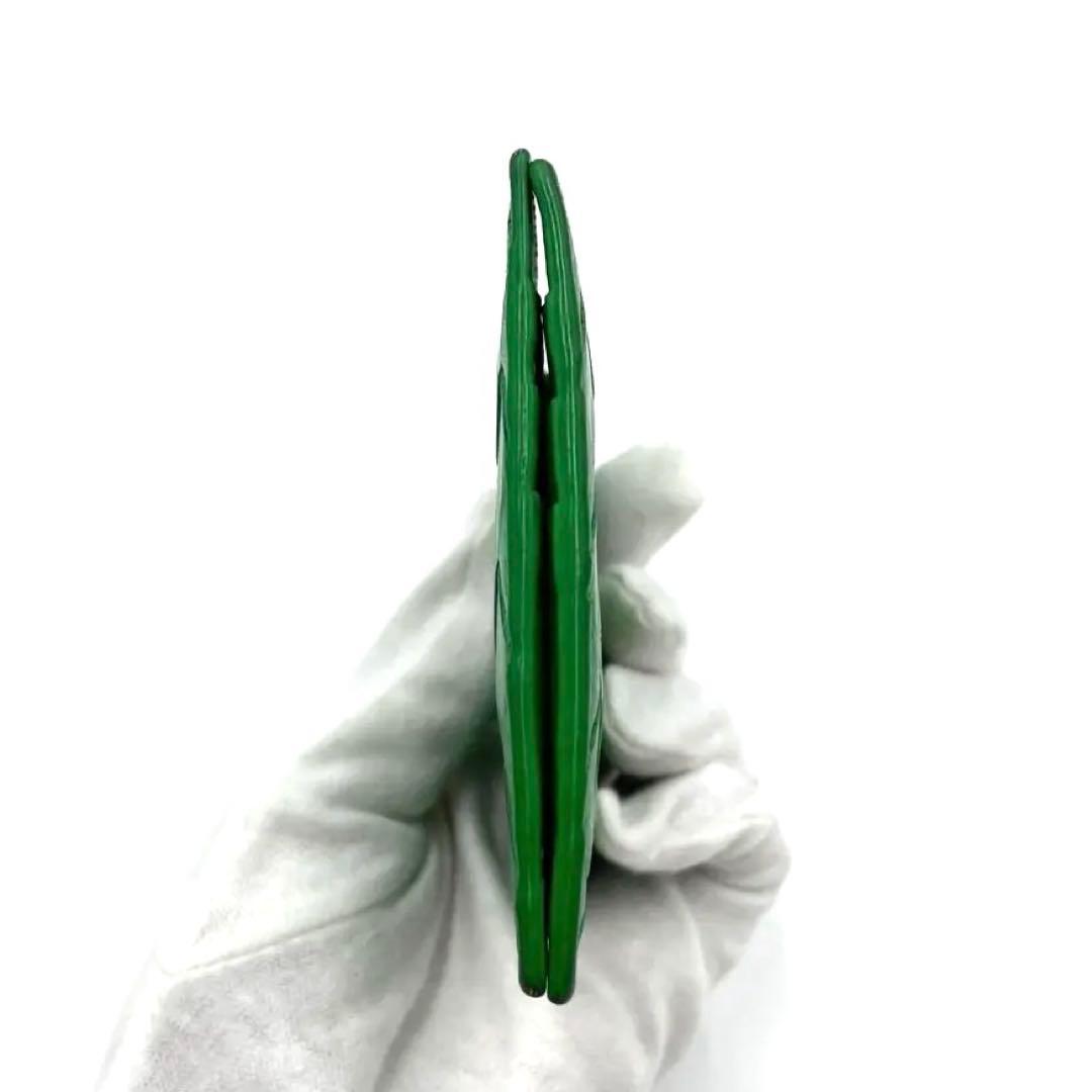 【希少色】ボッテガヴェネタ マネークリップ マキシイントレチャート 緑