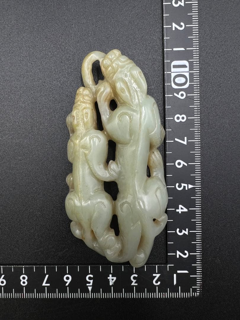 水芙蓉樣專用 玉佩 玉製品 雕刻 根付 飾り物 中国古美術 重さ約64g