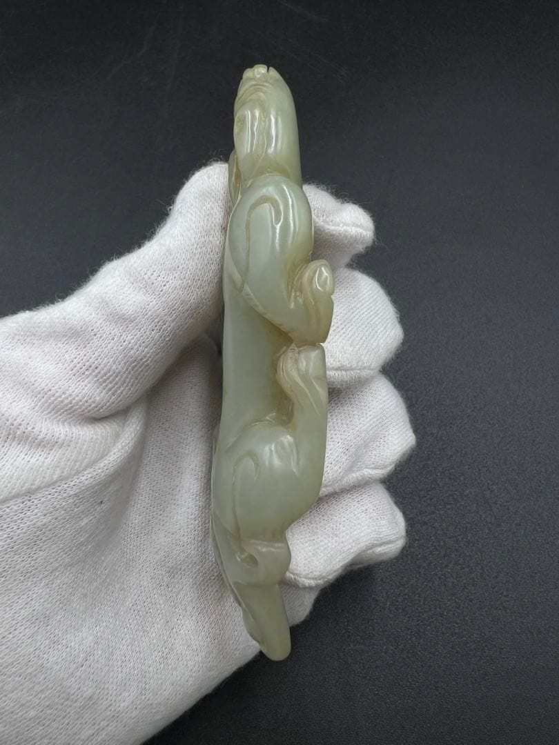 水芙蓉樣專用 玉佩 玉製品 雕刻 根付 飾り物 中国古美術 重さ約64g