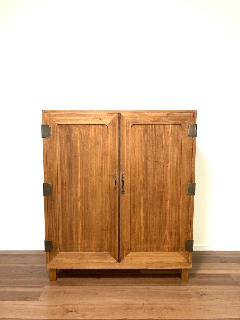 【メンテ込】アンティークのキャビネット　引出し6杯　総桐　木脚付