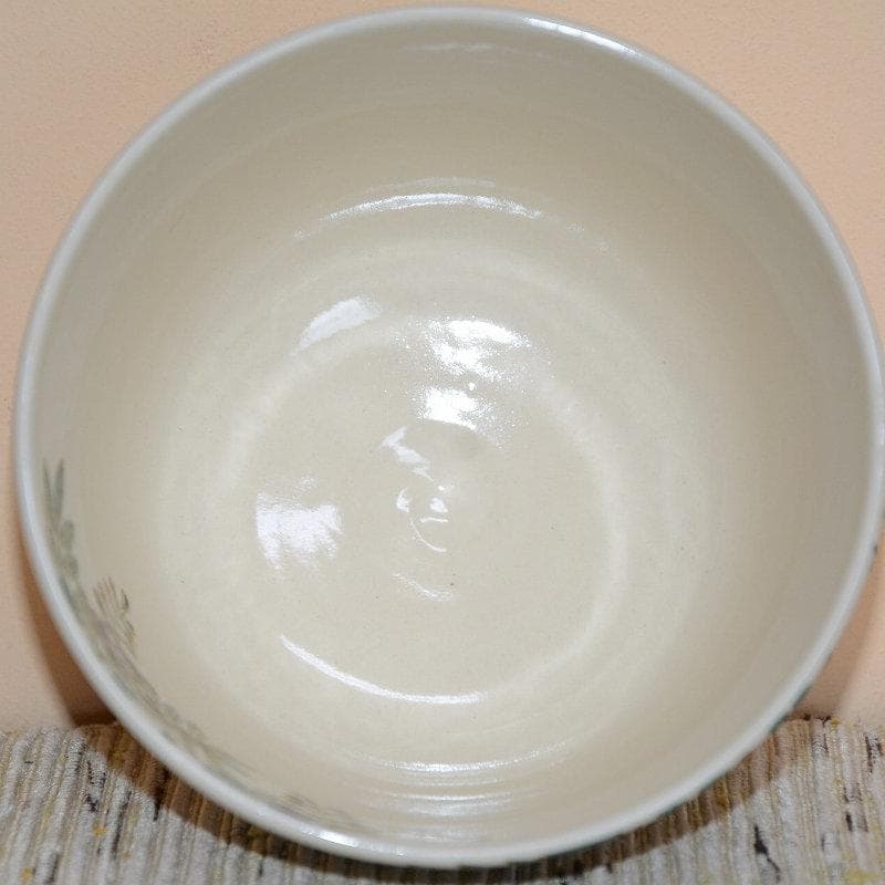 茶道具　色絵藤画茶碗　京焼　洛陶窯　相模 竜泉　美品　中古　送料込み