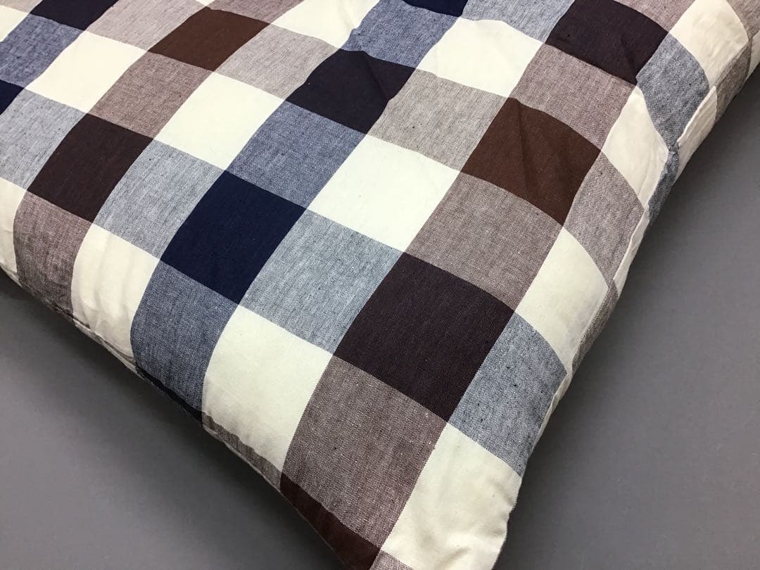 大判長座布団 綿入り68×120cm 先染めチェック大 4枚