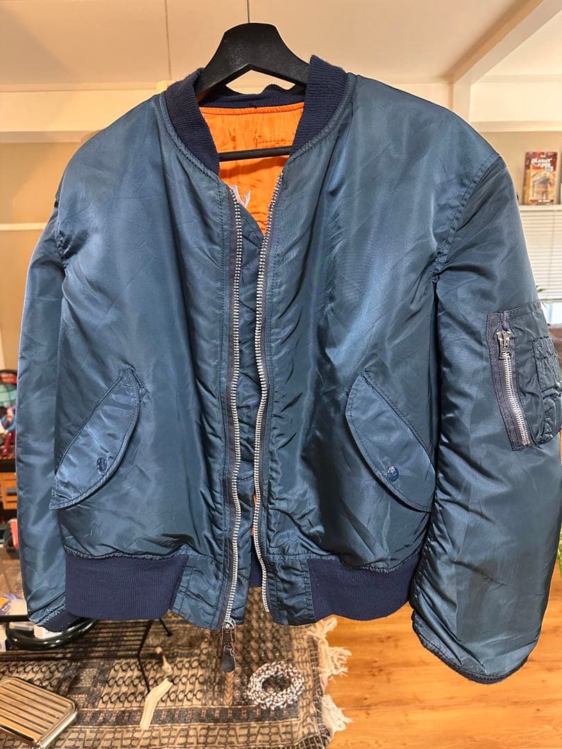 USA製 ALPHA アルファ刺繍 MA-1 フライト ジャケット80s~90s