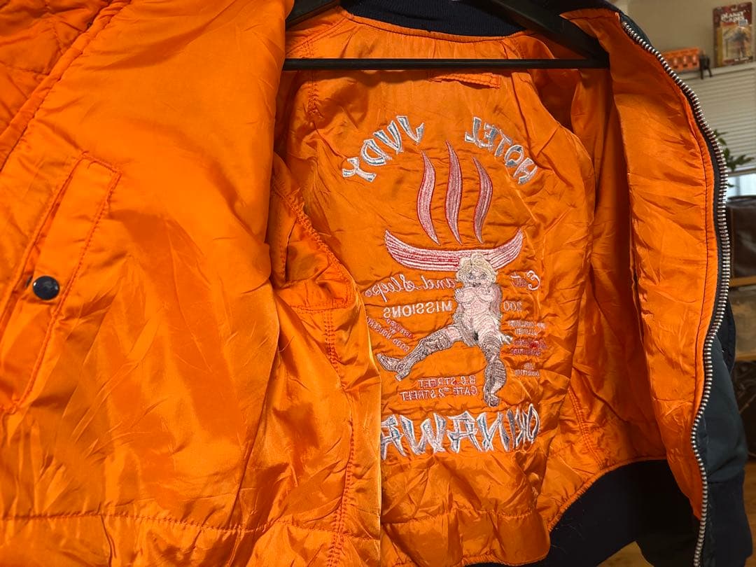 USA製 ALPHA アルファ刺繍 MA-1 フライト ジャケット80s~90s