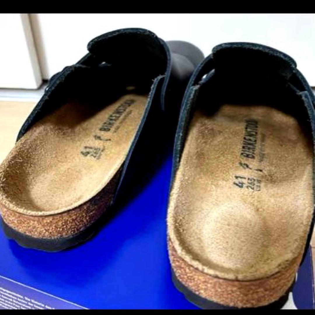 Birkenstock ボストン ナチュラルレザー ナロー 41 ブラック