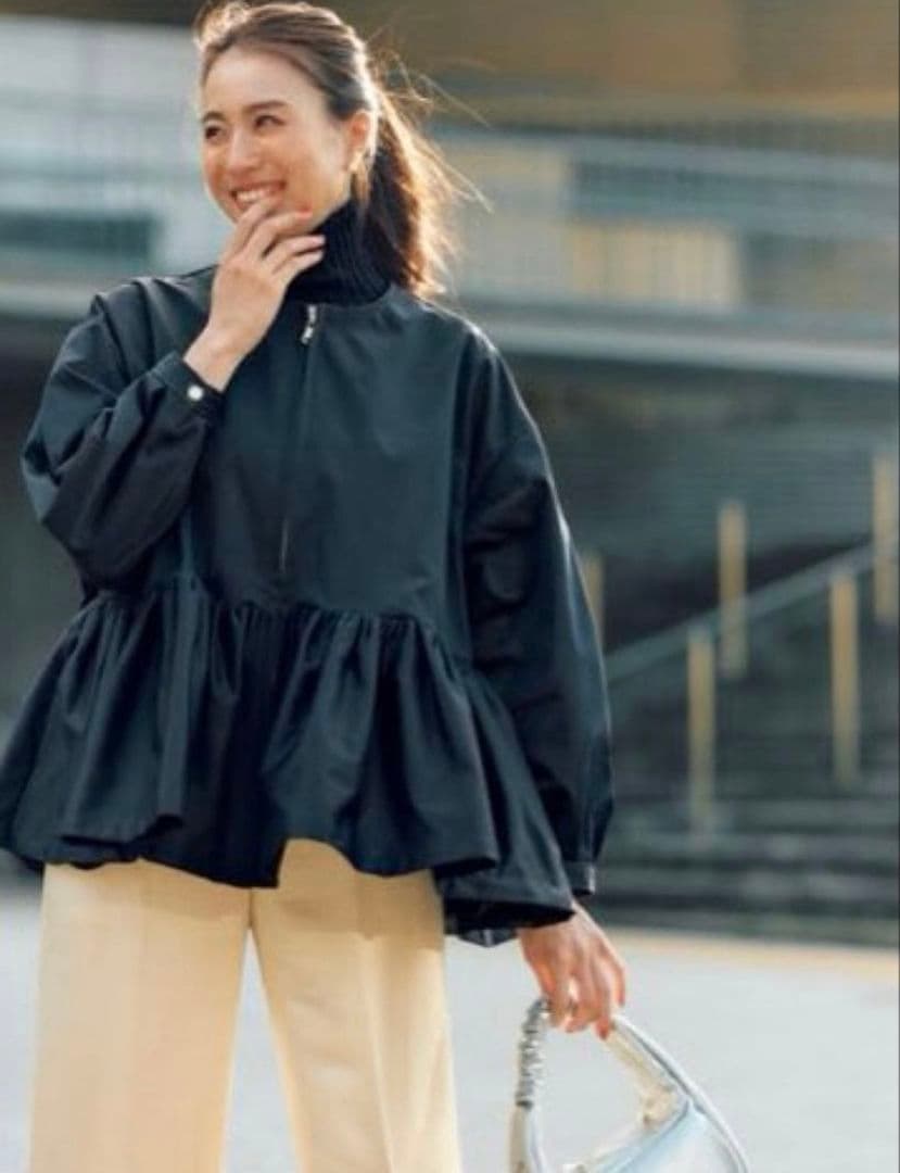 VERY掲載 THREE SQUARE スリースクエア 撥水 ペプラムコート