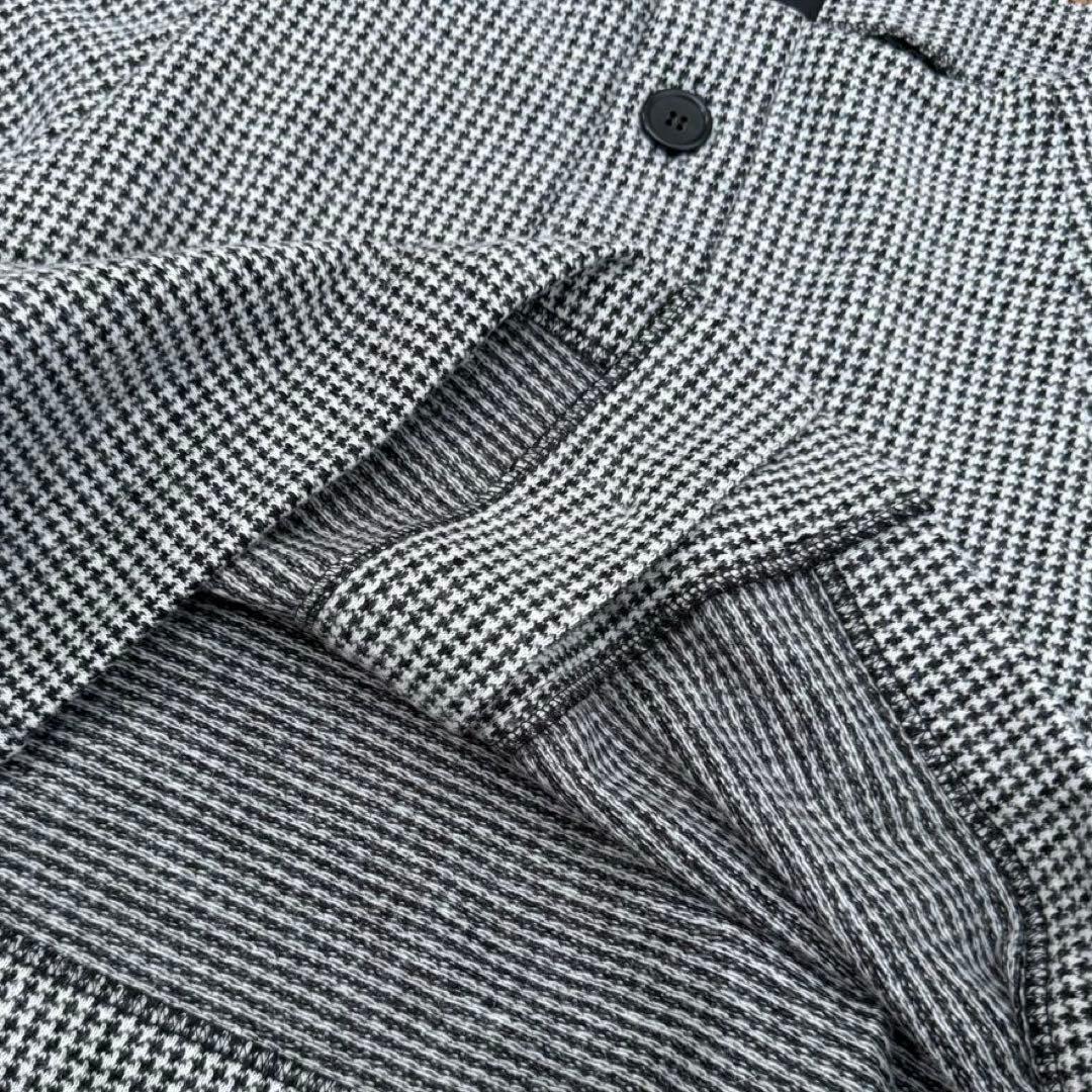 極美品★Y's★2023★ポンチョシルエット★千鳥格子ウールニットカーディガン★