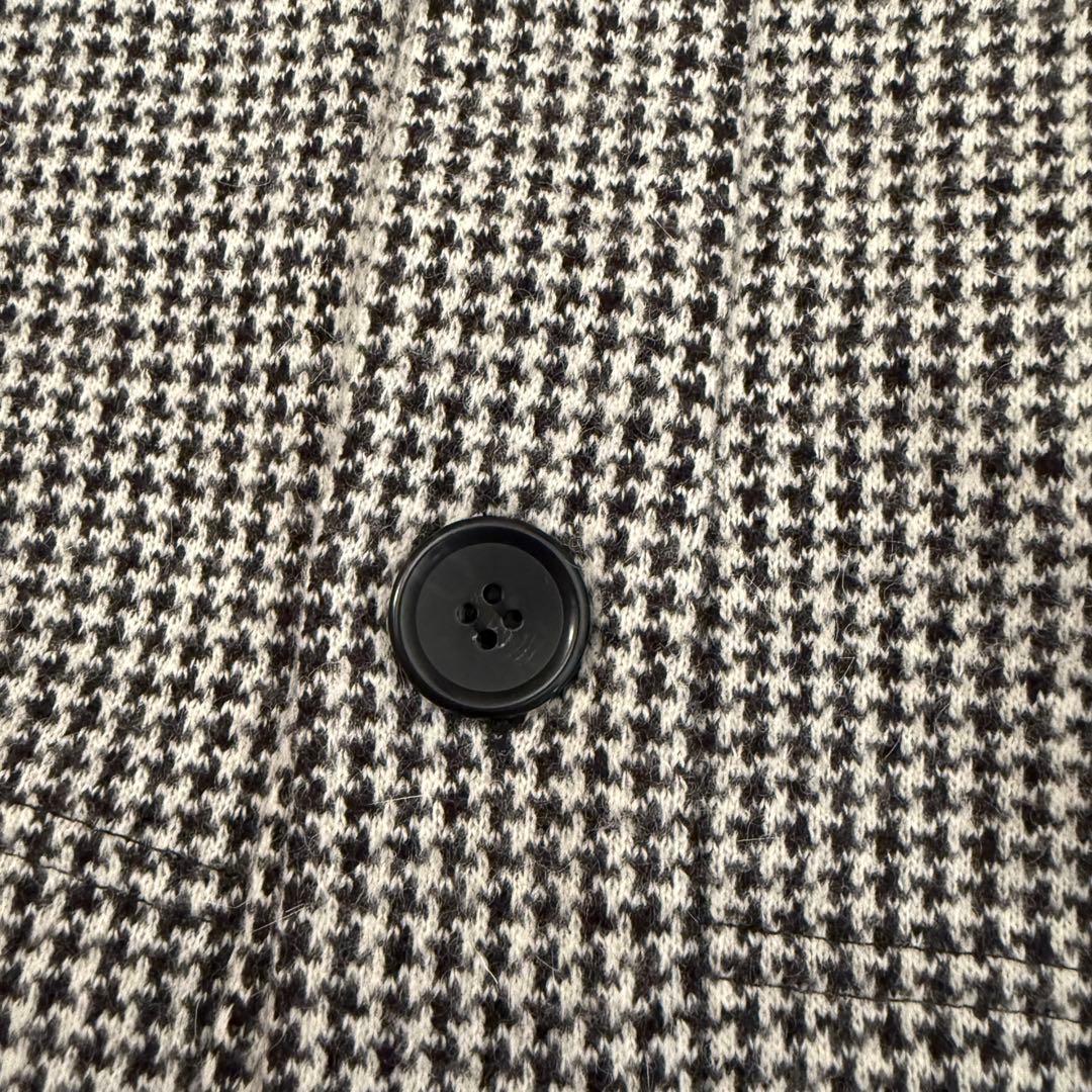 極美品★Y's★2023★ポンチョシルエット★千鳥格子ウールニットカーディガン★