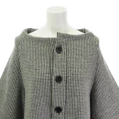 極美品★Y's★2023★ポンチョシルエット★千鳥格子ウールニットカーディガン★