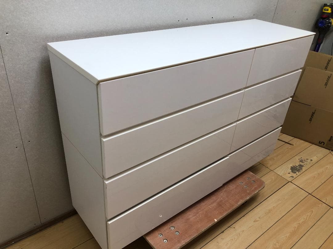 ニトリ ローチェスト クエス　ホワイトウォッシュ 140cm幅　250428-4