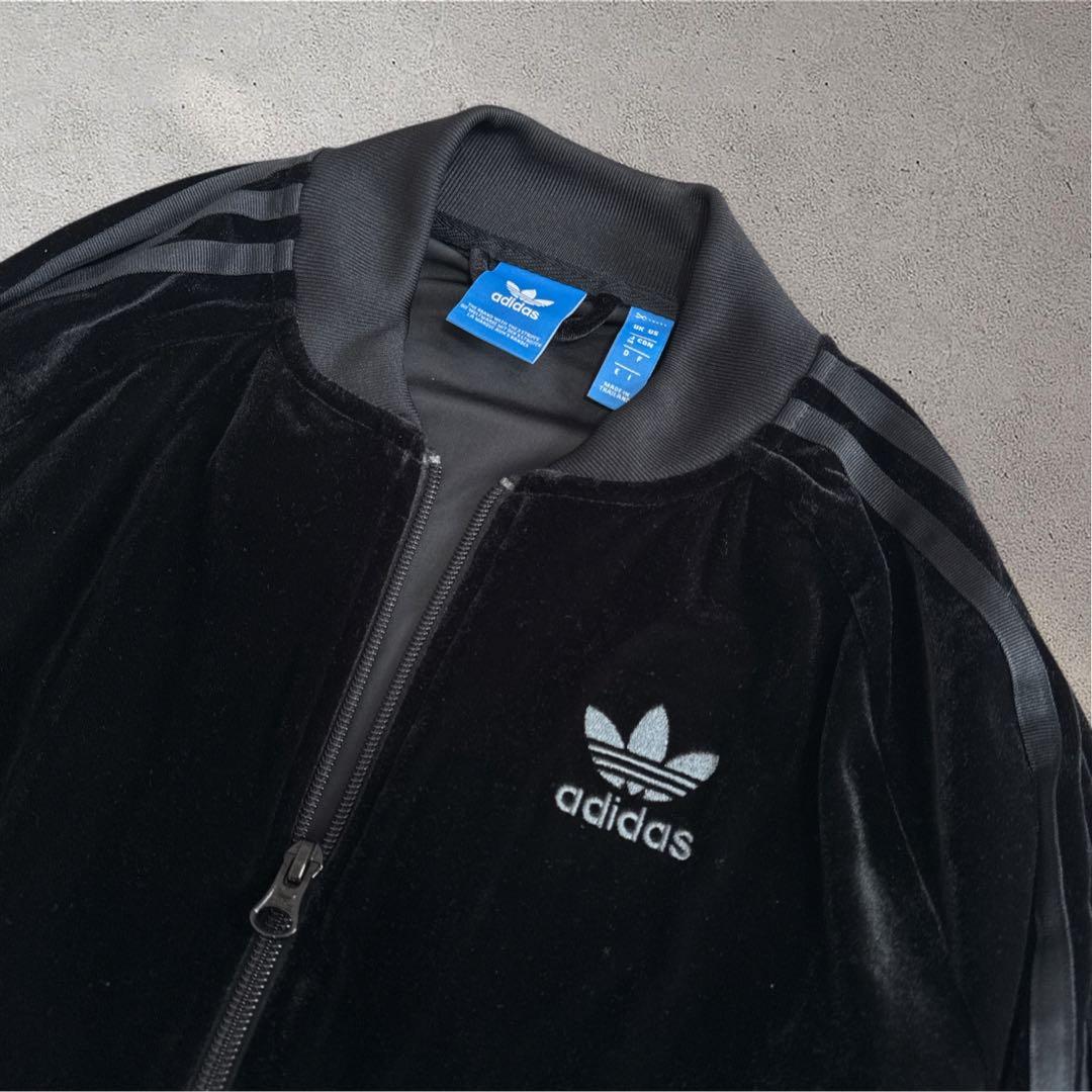 美品！adidas トラックジャケット ジップ 黒 平成 y2k ベロア