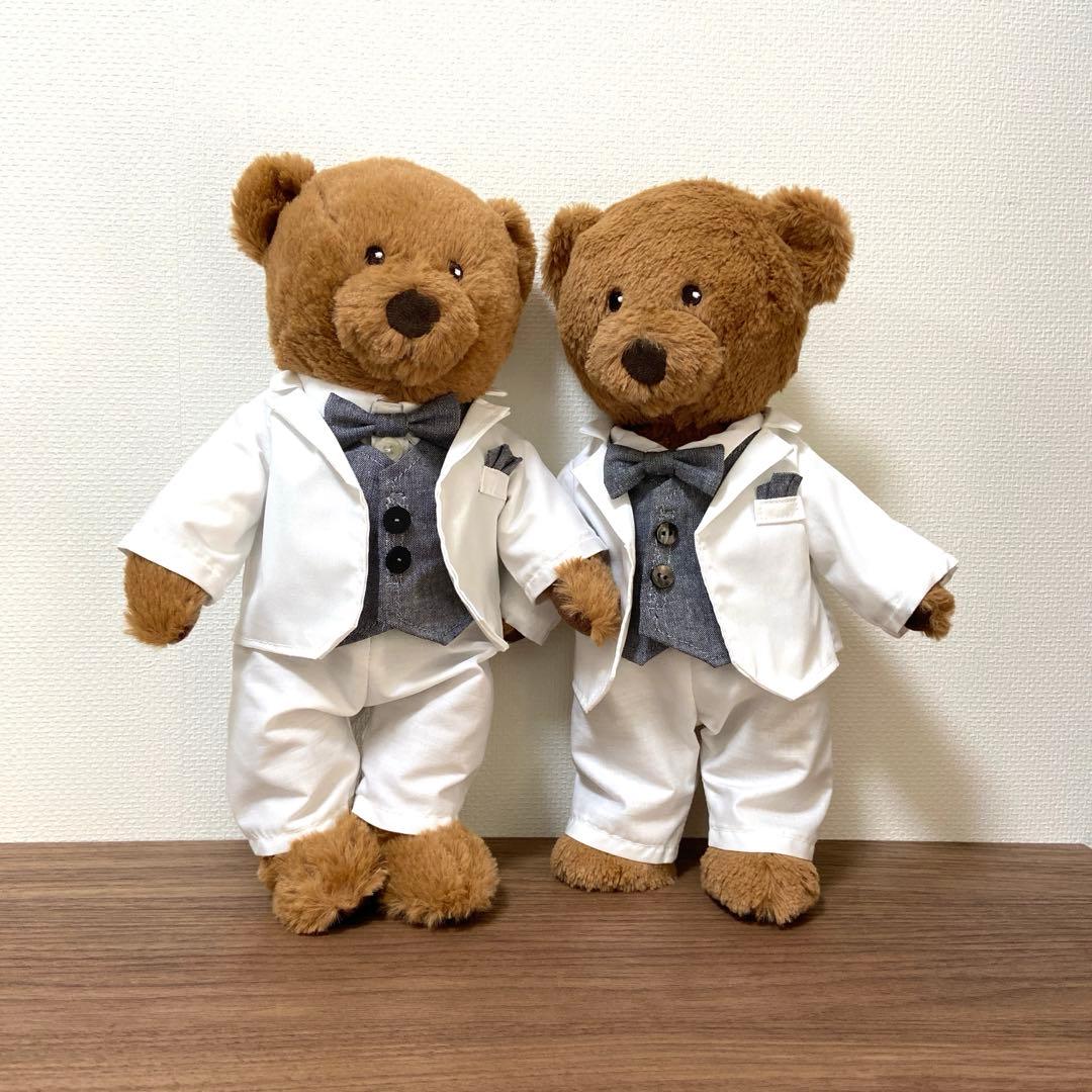 IKEAのクマの着せ替えお洋服　ウエディングたドレス•タキシード一式