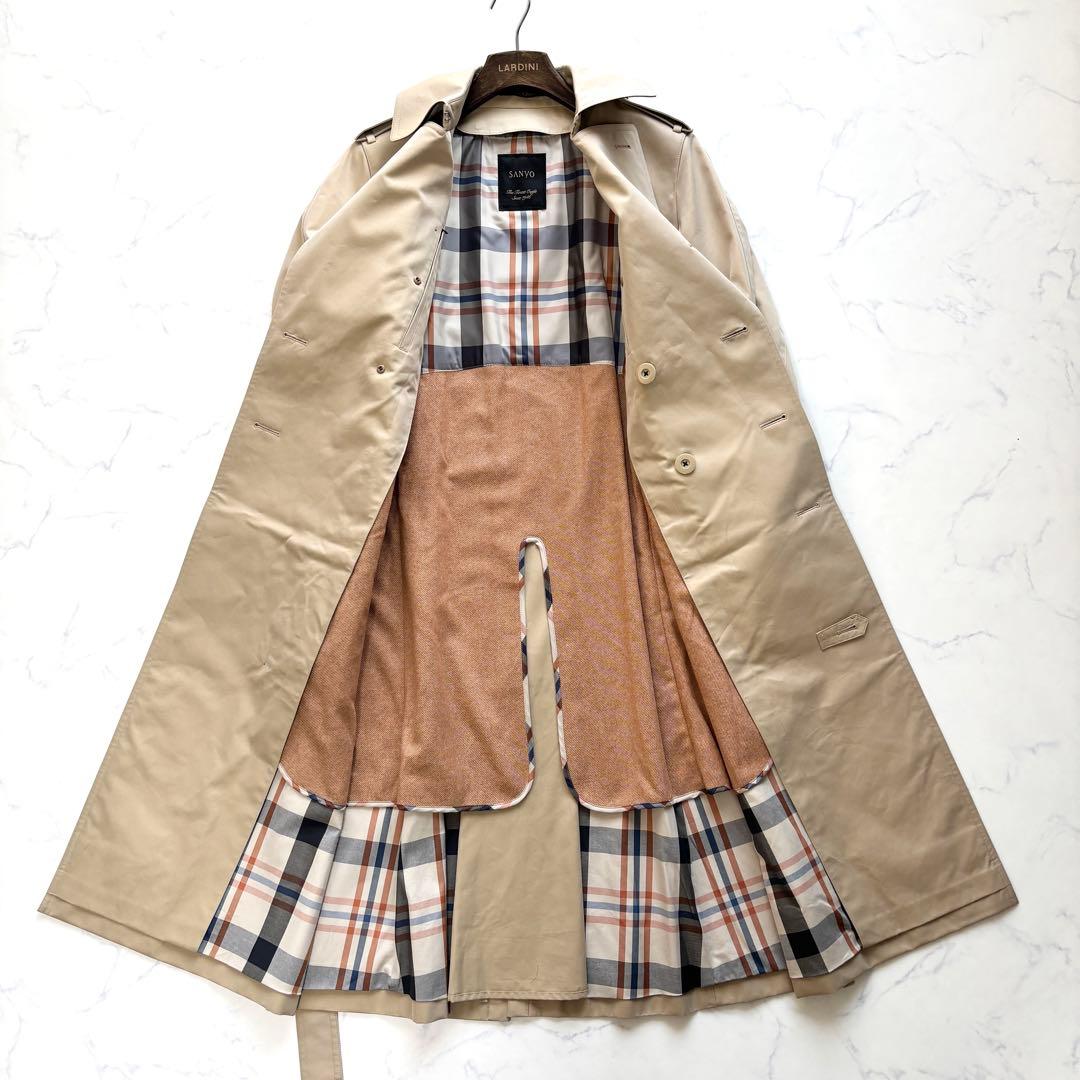 極美品 サンヨー 100年コート スタンダード ロング丈 ライナー ベージュ M