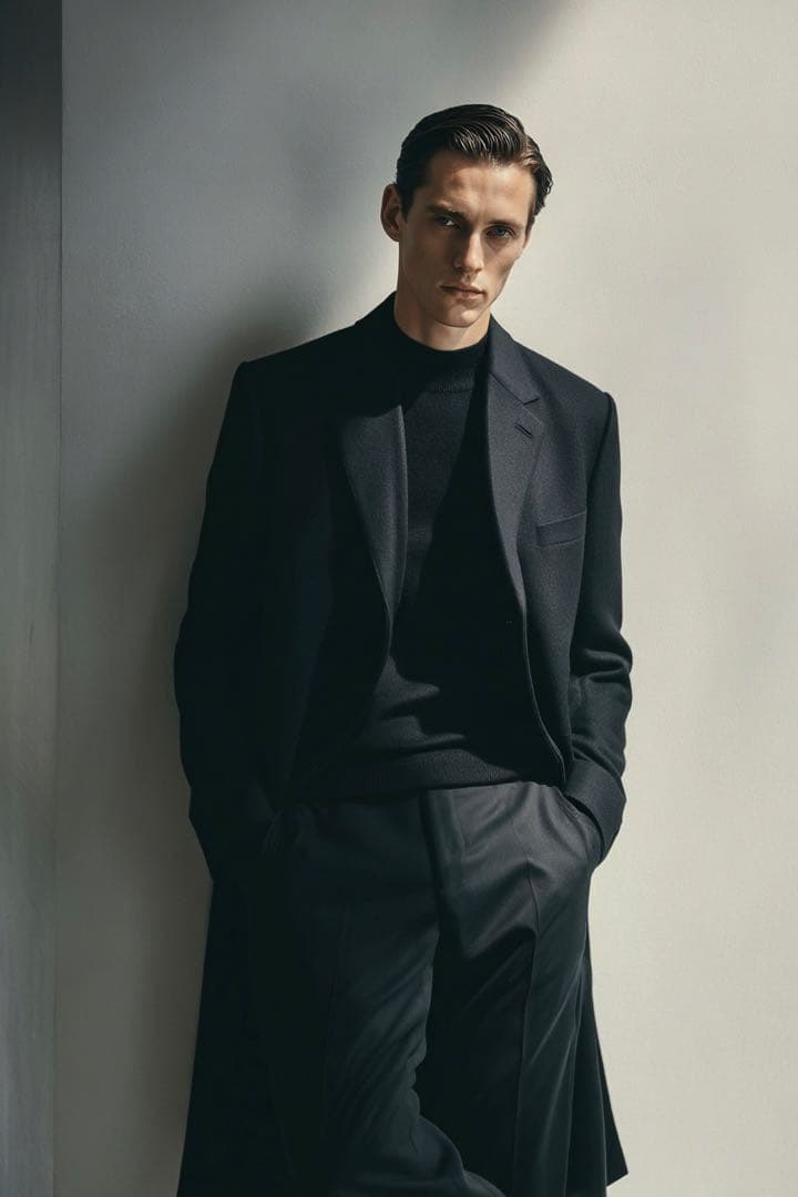 ジョルジオ アルマーニ 黒タグ チェスター コート ブラック 黒 46 M〜L程