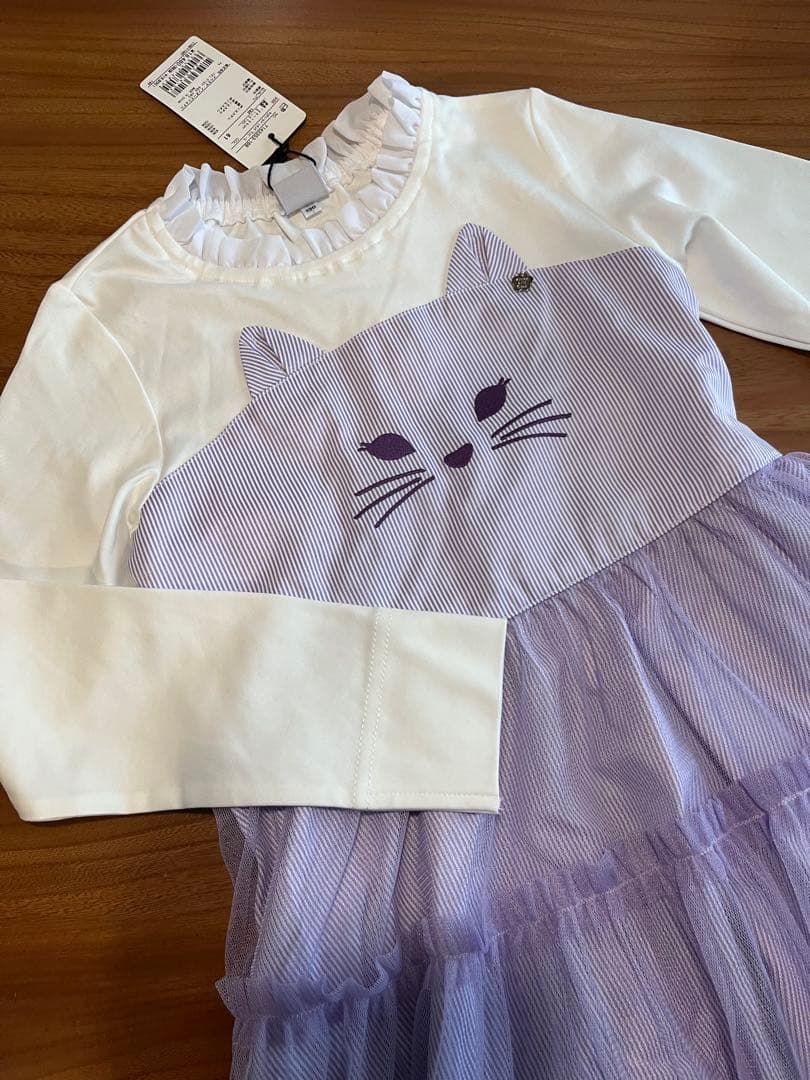 【アナスイミニ】130 ❤︎新品未使用❤︎ チュールワンピース長袖 定価18480円