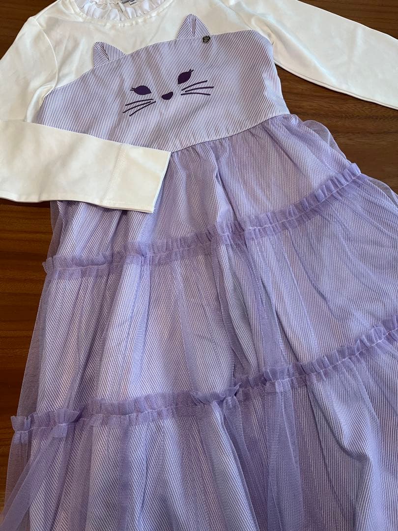 【アナスイミニ】130 ❤︎新品未使用❤︎ チュールワンピース長袖 定価18480円