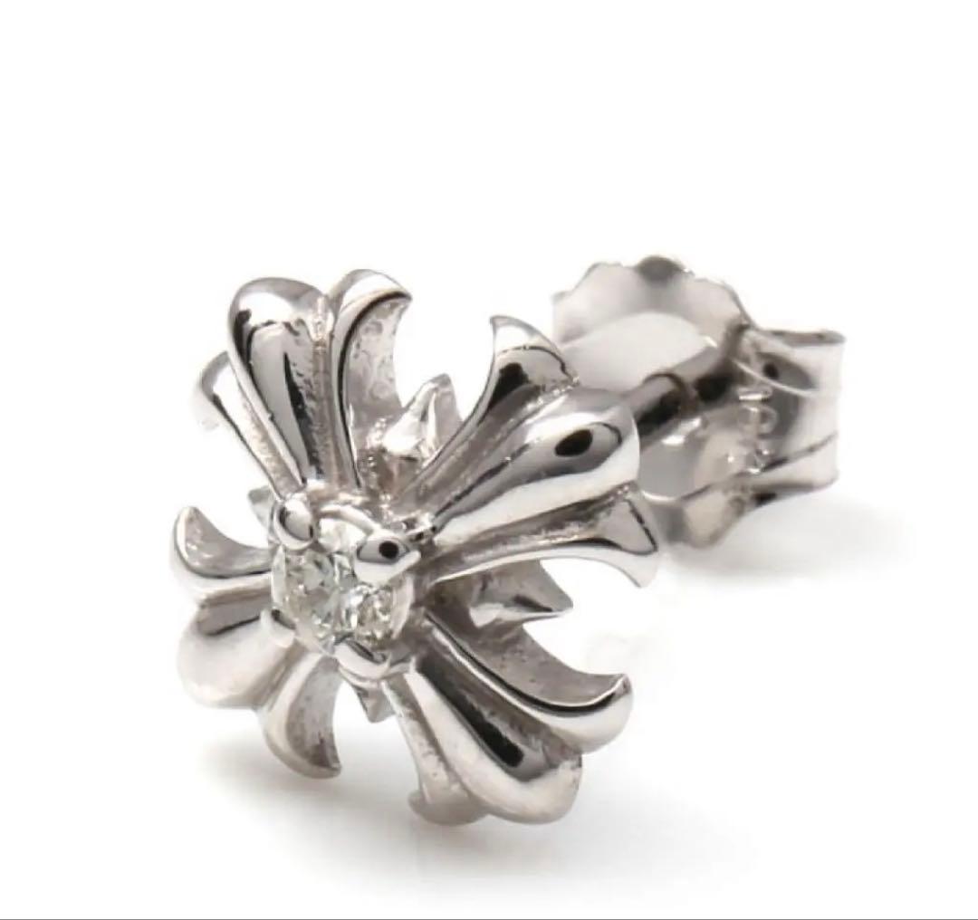 【新品同様】アバランチ ピアス ダイヤモンド 10K ホワイトゴールド 0.7g