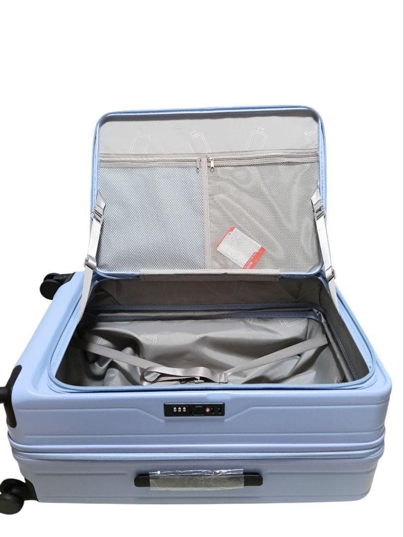 新品未使用品✨dスーツケース カップホルダー付き TSAロック ブルー Lサイズ