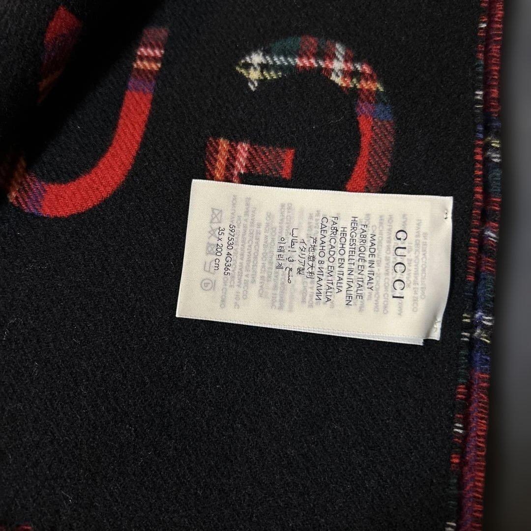 GUCCI レッドチェック マフラー